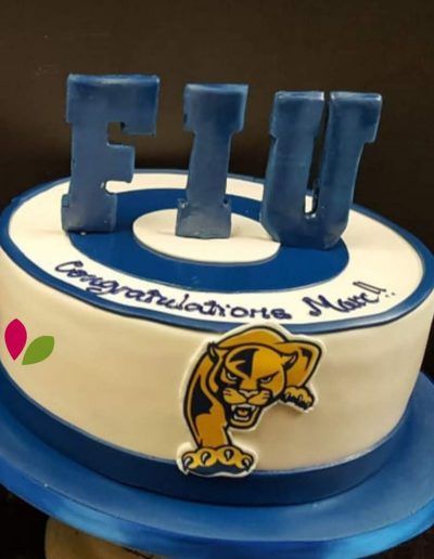 A cake that says congratulations matt on it