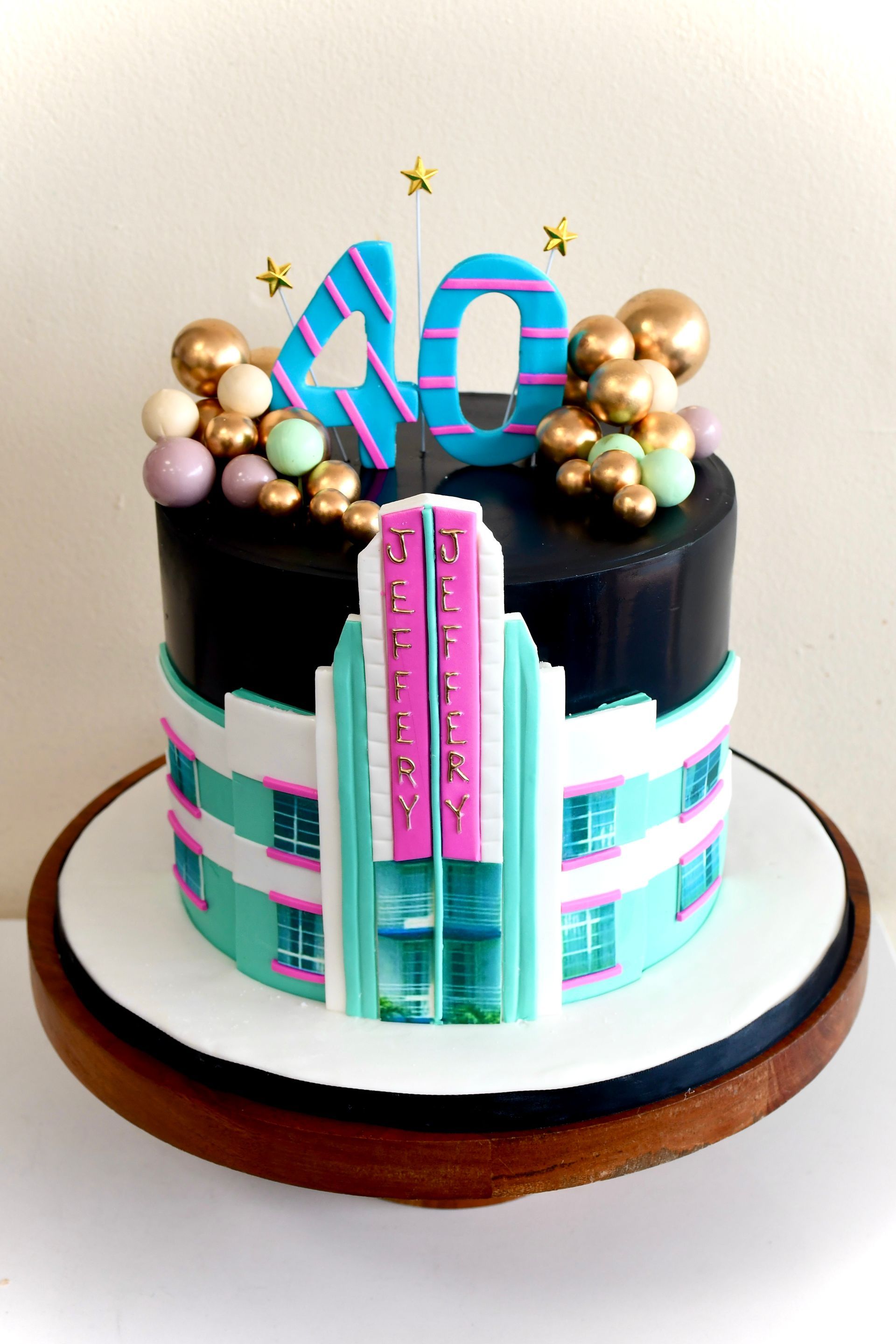 A cake with the number 40 on top of it