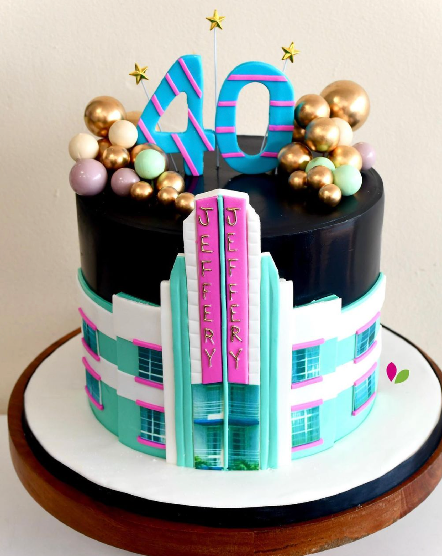 A cake with the number 40 on top of it