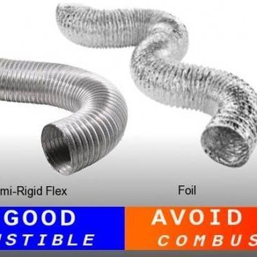 Aluminum ducts are good and avoid combus.