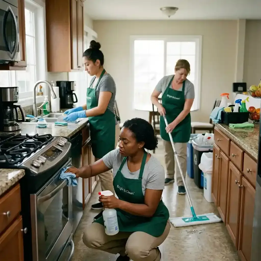 Illustration of our Cleaning Pros maids working in Nicholasville home kitchen