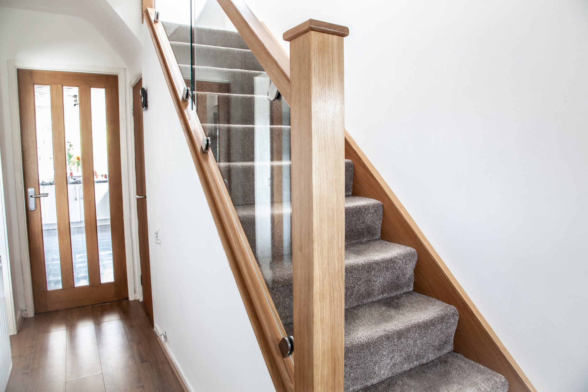 glass door with metal handle