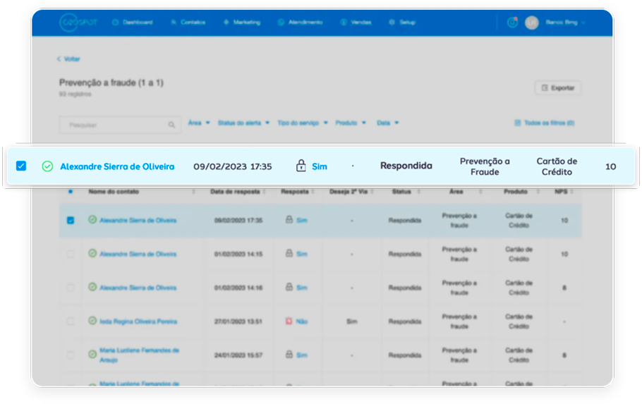 Uma captura de tela de uma tela de computador mostrando uma lista de pessoas.