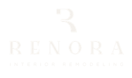 Renora Interior Remodeling Logo for Renora Interior Remodeling, featuring a stylized 'R' icon above the brand name in a light, serif typeface.