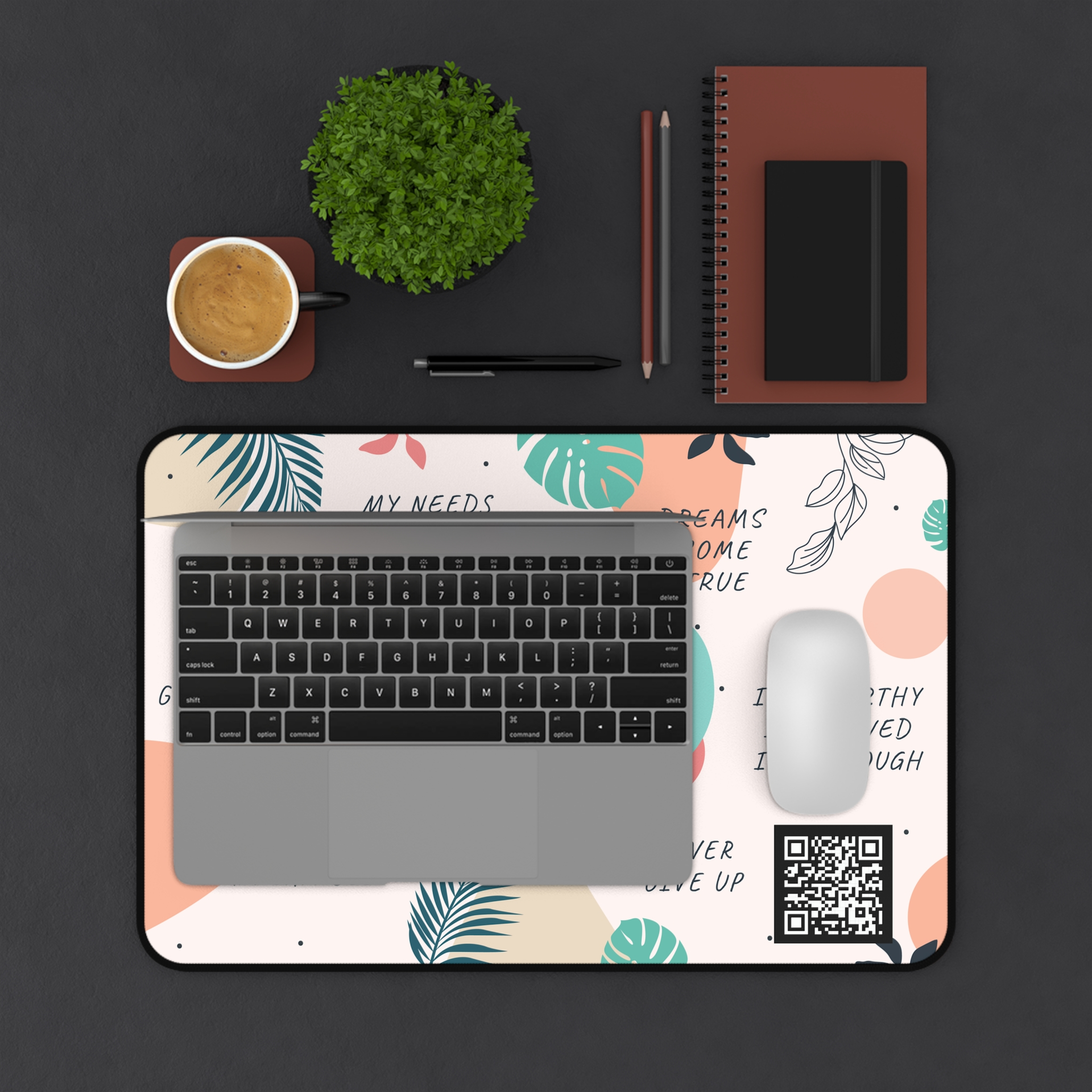 Daily Mindset Mouse Pad With A Updatable QR Code