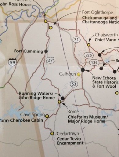 North-West Georgia Map of Points of Interest