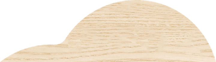 Wood trim with curved edges.