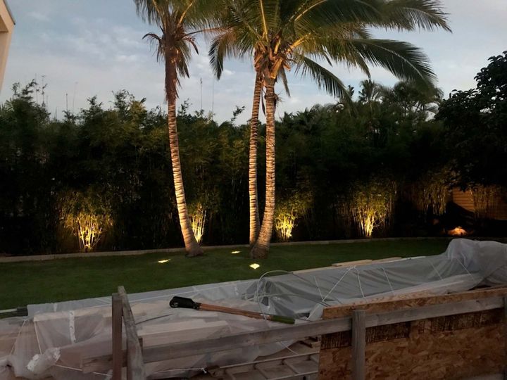 Garden with lights — Kailua, HI — Malama Aina Landscape and Masonry Design