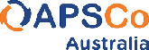 APSCo Australia logo, blue and orange colors.