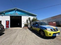 Parked Blue and Yellow Car — Santa Cruz, CA — Santa Cruz All Star Body Works