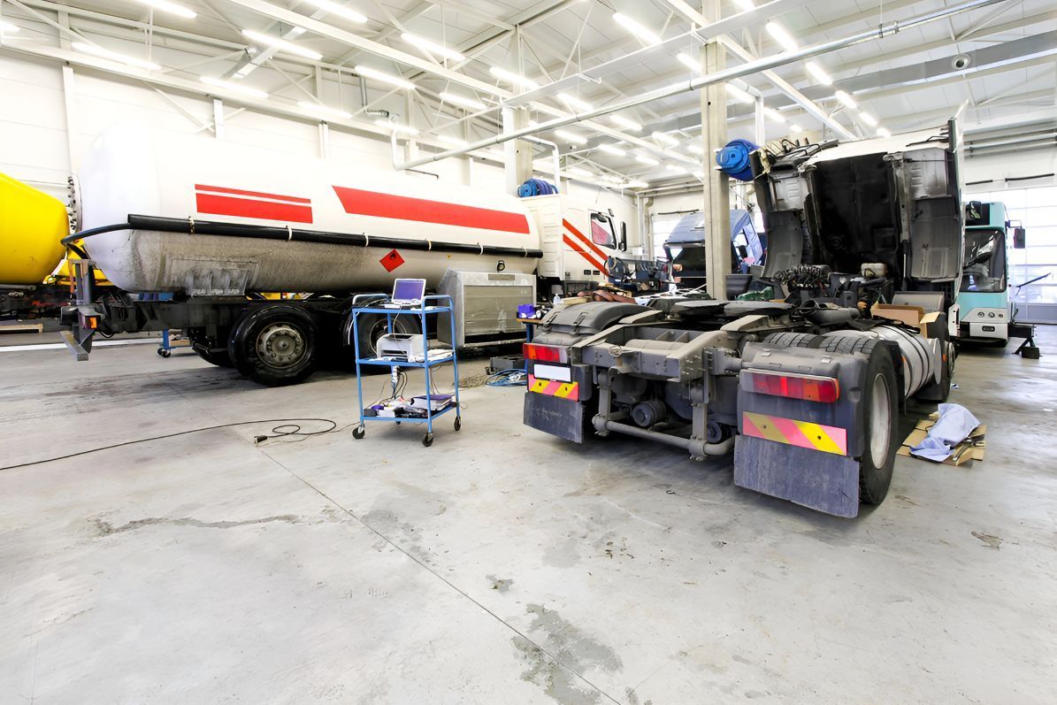 A Truck is Being Repaired in a Garage — Inline Truck and Plant in Tuggerah, NSW