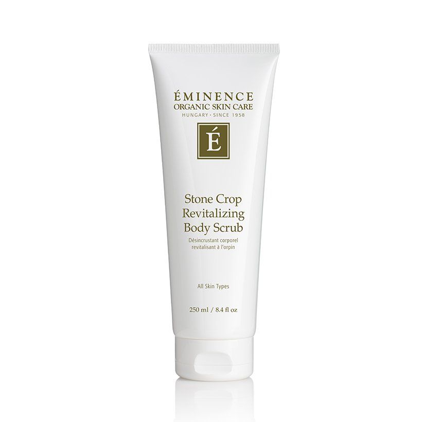 A white tube of eminence stone crop revitalizing body scrub