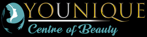 A logo for a beauty salon called younique centre of beauty