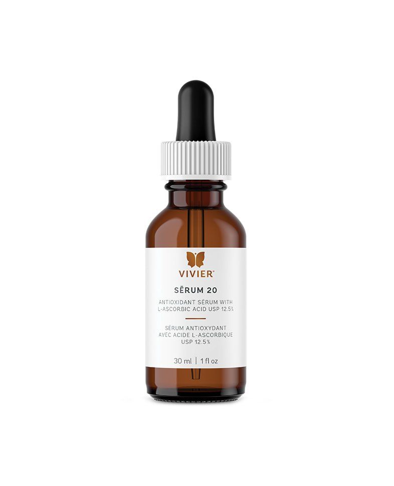 A bottle of serum with a dropper on a white background.