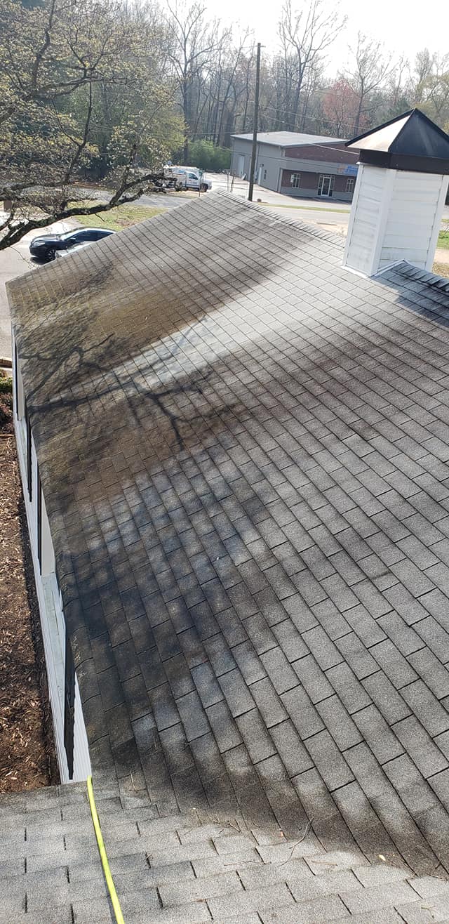 Pressure washing a deck