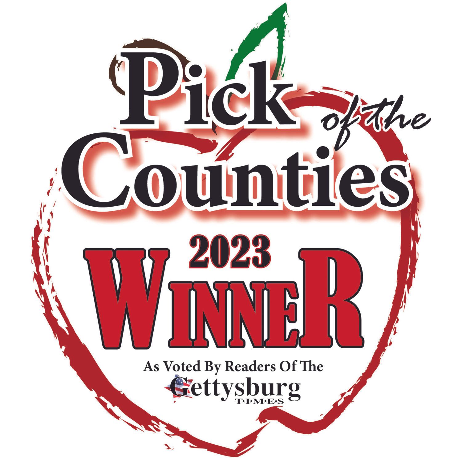 A logo for pick of the counties 2023 winner