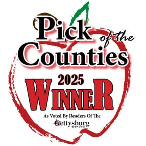 A logo for pick of the counties 2023 winner