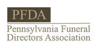 Logo for the Pennsylvania Funeral Directors Association (PFDA) featuring the text 