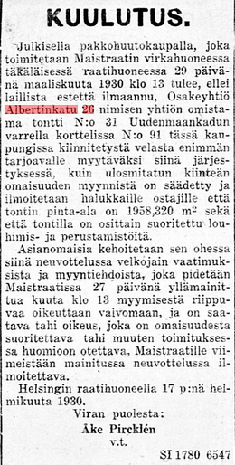 Kuulutus pakkohuutokauppa