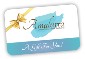 mockup of a gift card from Amalurra Centre for Medical Aesthetics
