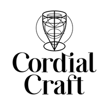 A black and white logo for a company called Cordial Craft.