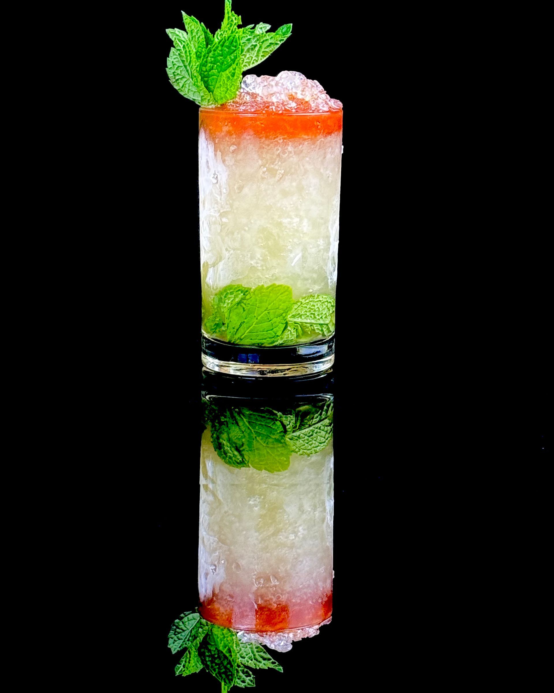 Sugar Free Queens Park Swizzle on black canvas