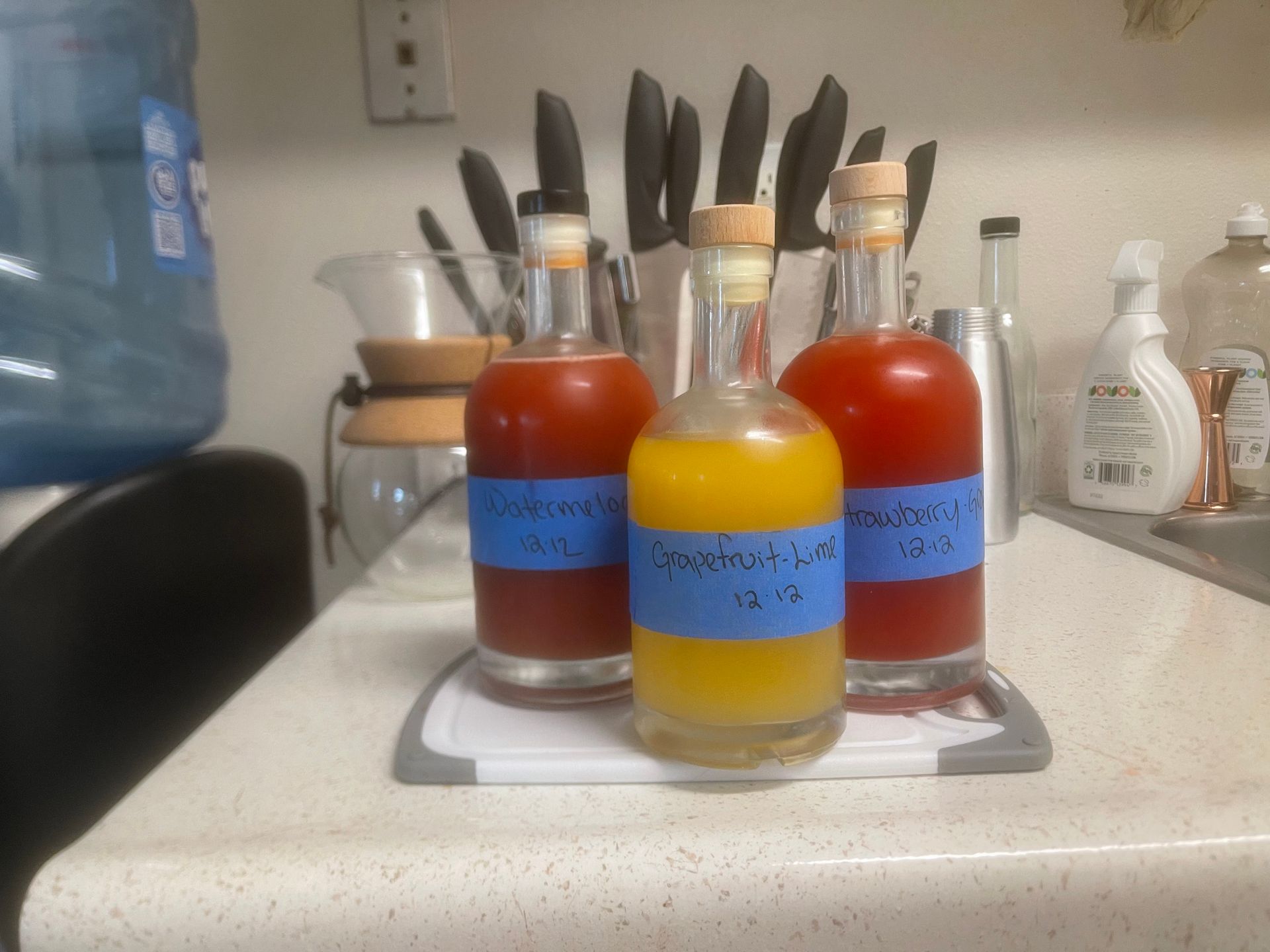 Early Cordial Craft test bottles during product development