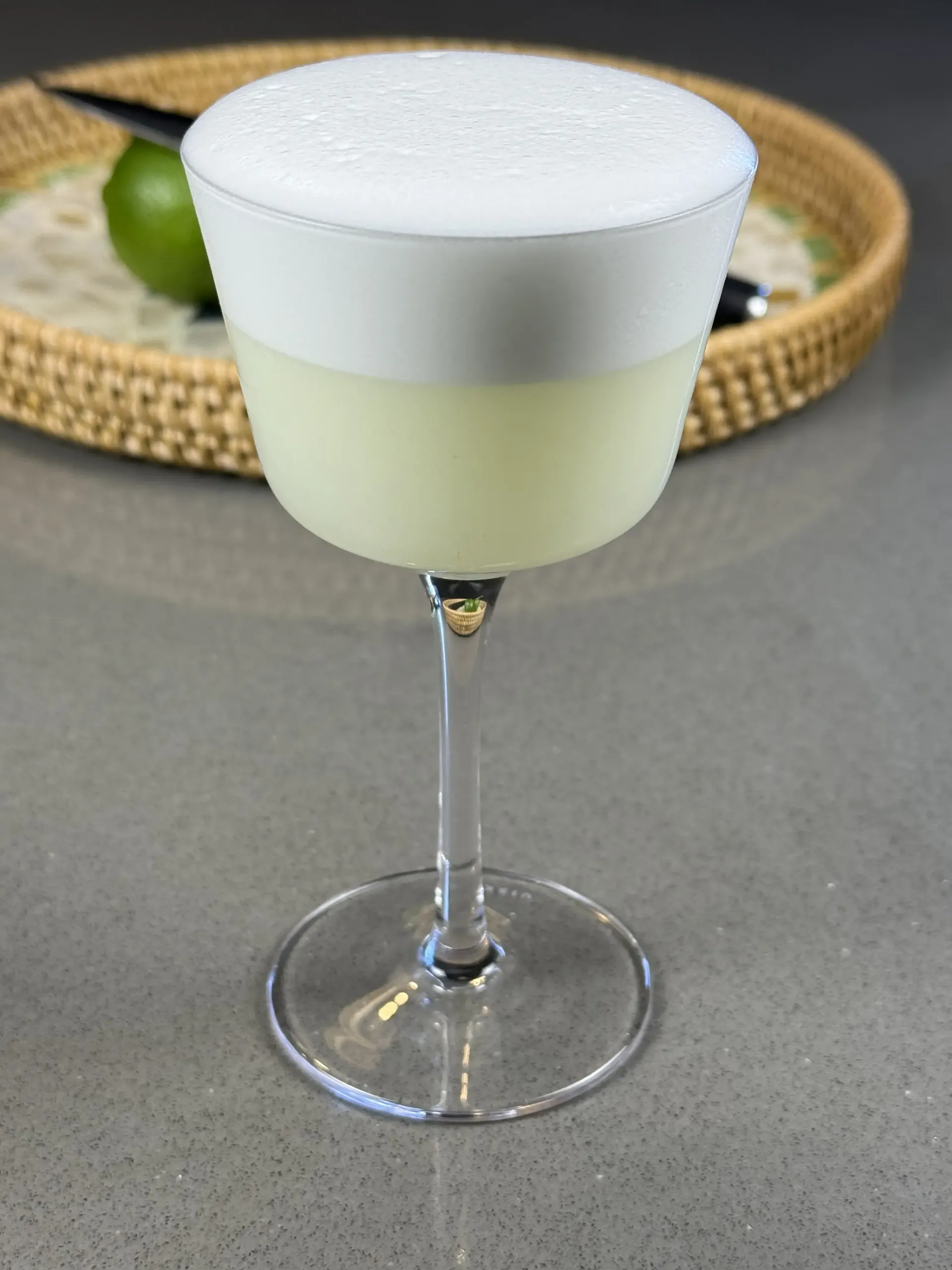 Pisco Sour Riff made with pisco, egg white or cocktail foamer, and Cordial Craft