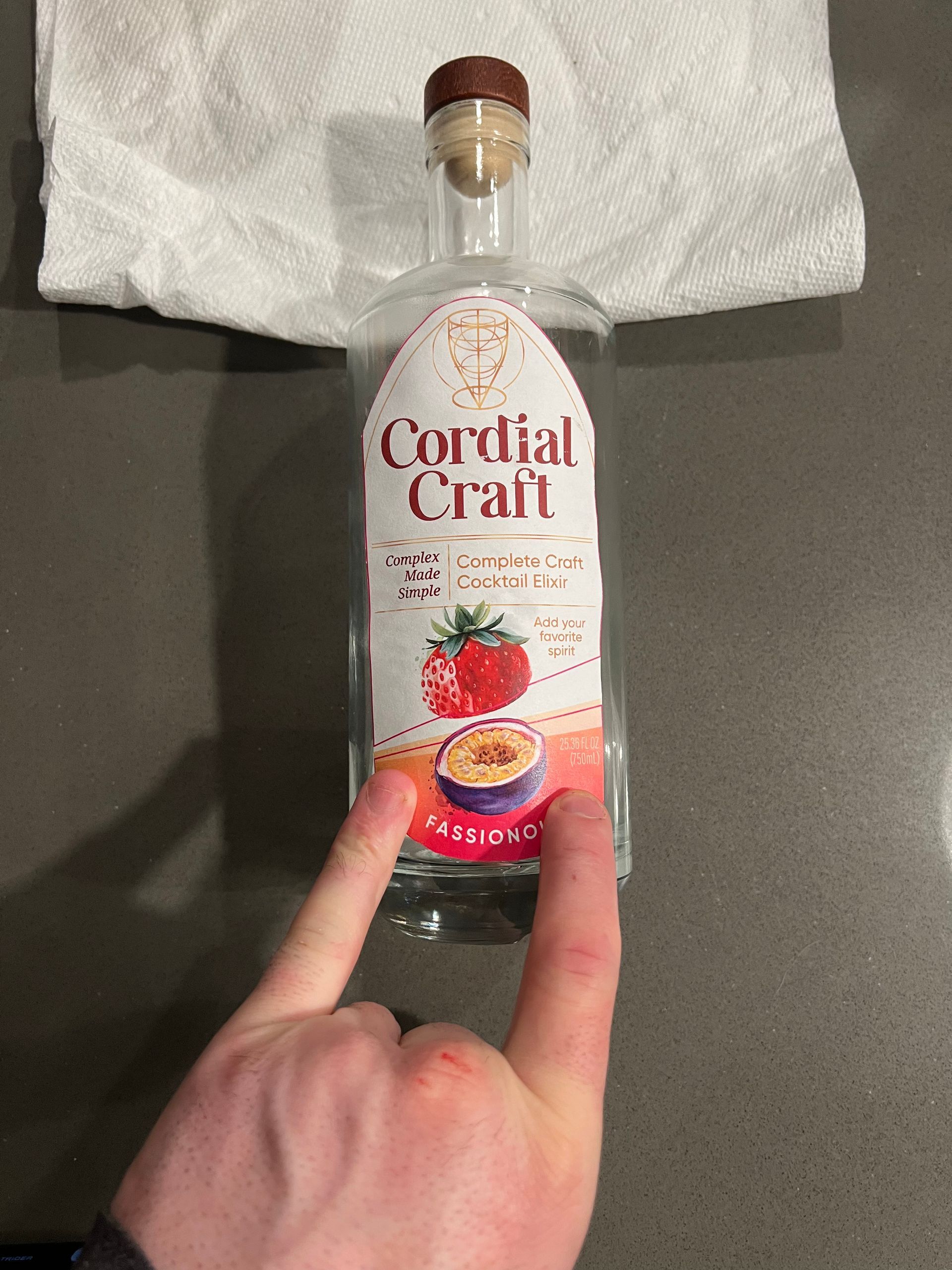 Early Cordial Craft test label bottle