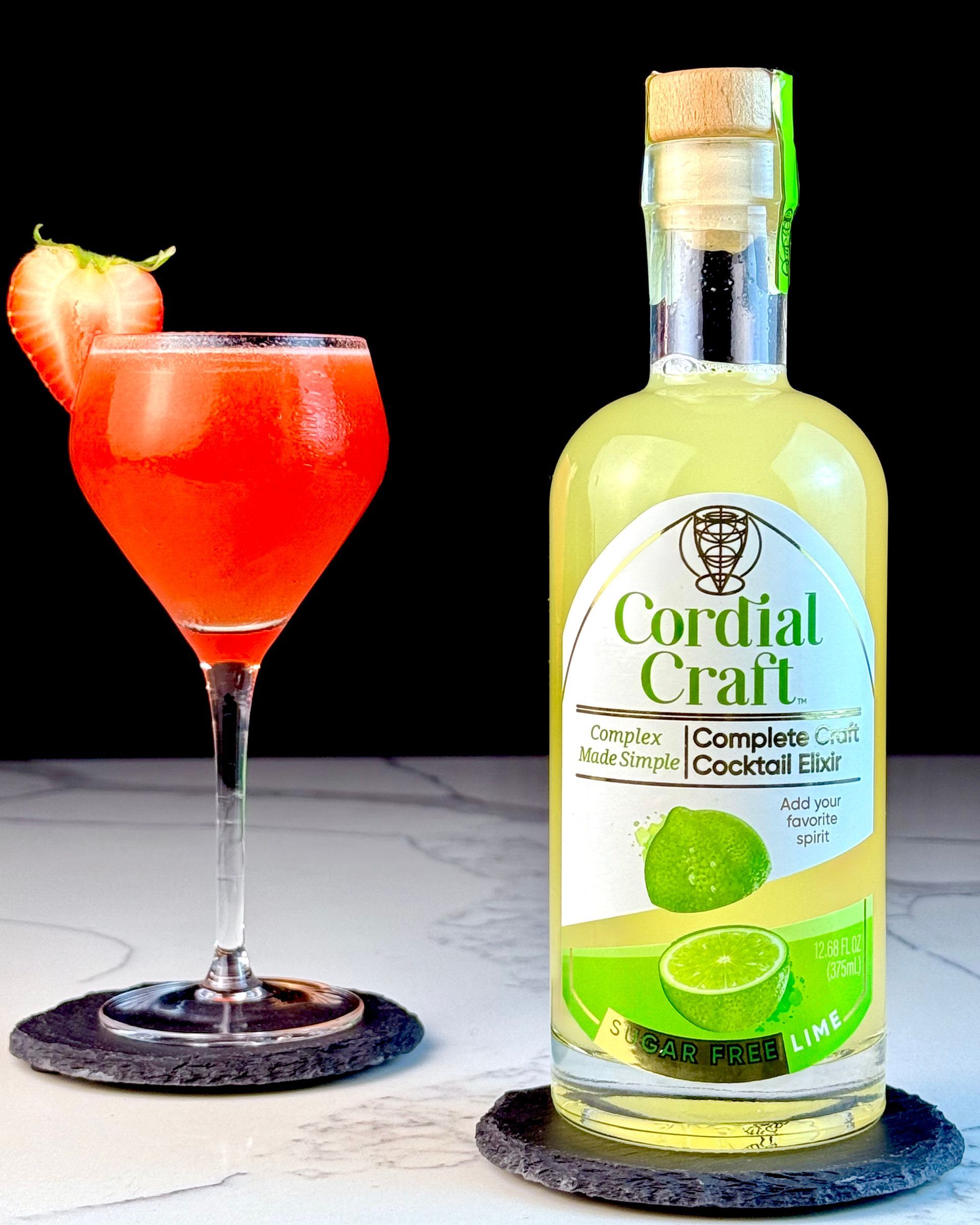 Skinny Strawberry Daiquiri and Cordial Craft Sugar Free Lime