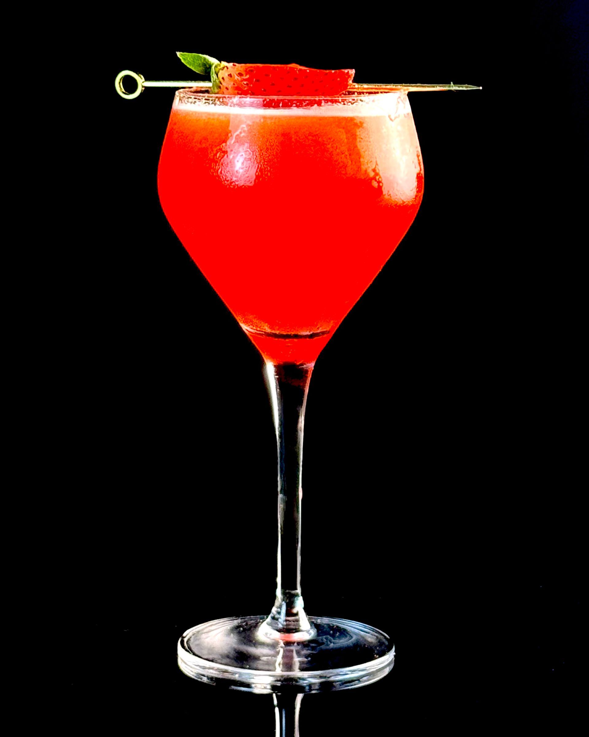 Skinny Strawberry Daiquiri in Beautiful Coupe 