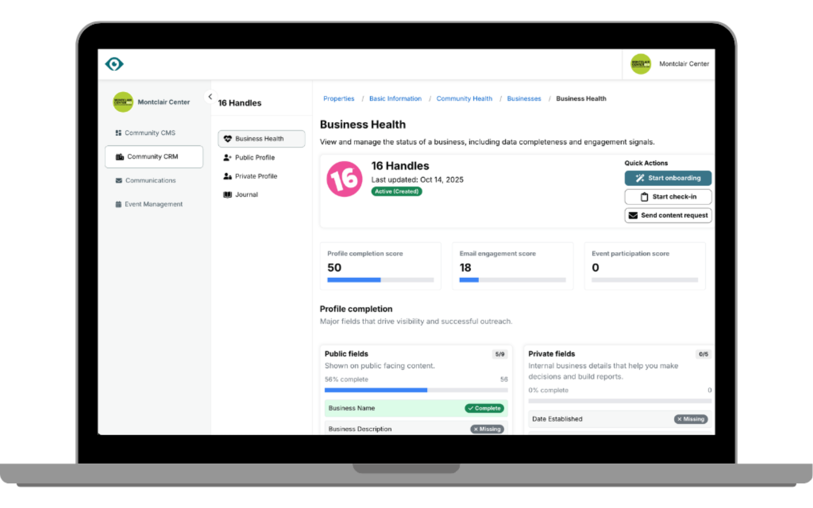 Green outline of a storefront with awning.