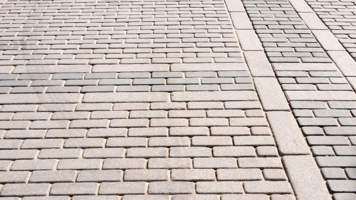 Red block paving finished installation.