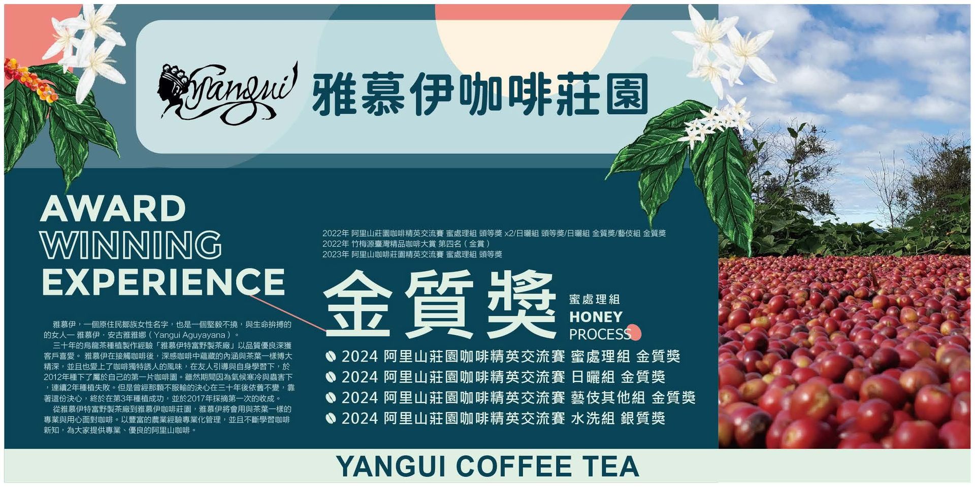 咖啡店櫥窗展示,店員正在操作。棕色和白色為主色調。店員在櫃檯後方與展示的商品互動。