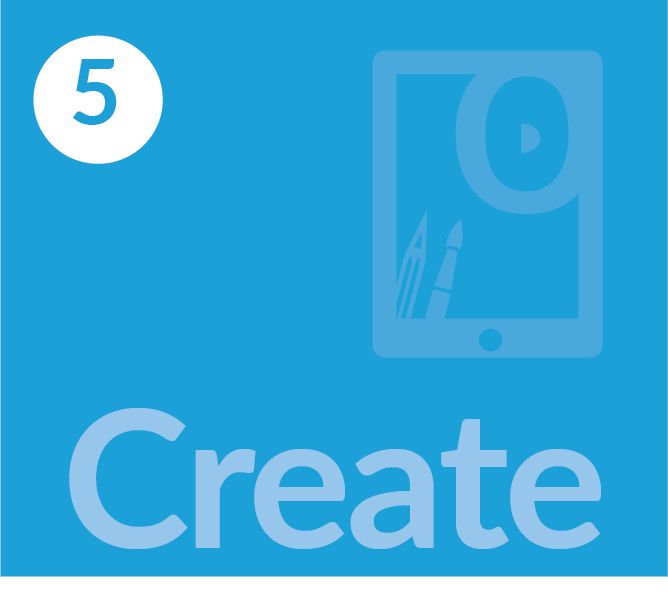 Blue square with the word