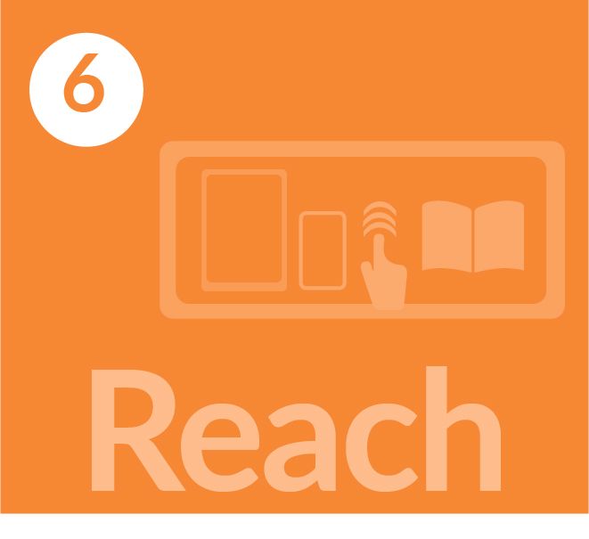 Orange square with the number 6 and the word