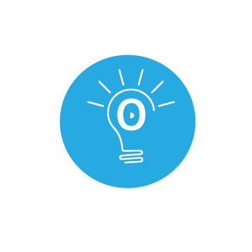 White lightbulb with the letter