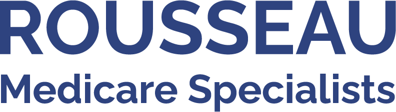 ROUSSEAU Medicare Specialists logo in dark blue and white text.