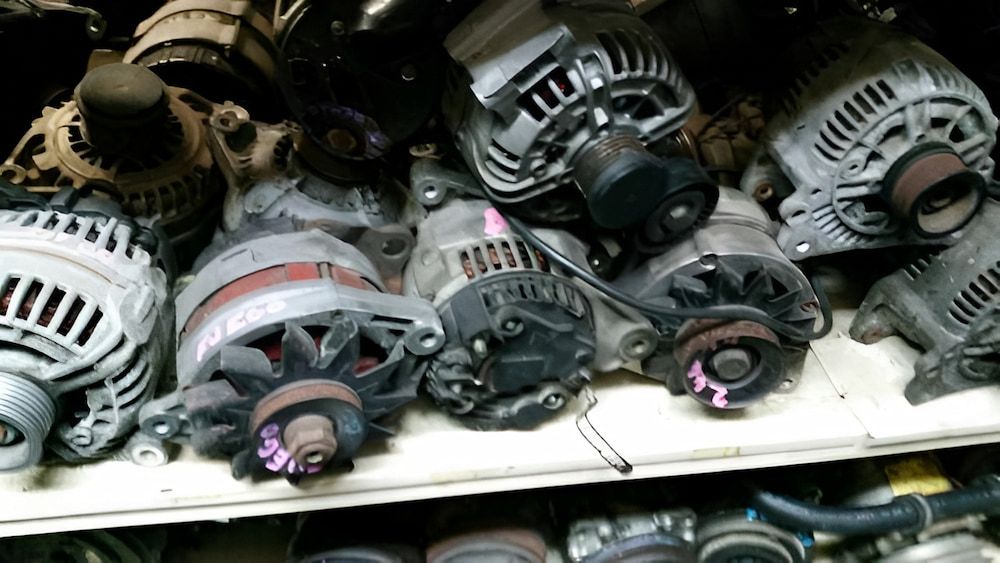 Used Alternators on a Shelf, Various Makes and Models — Crypto Parts In Tuggerah, NSW