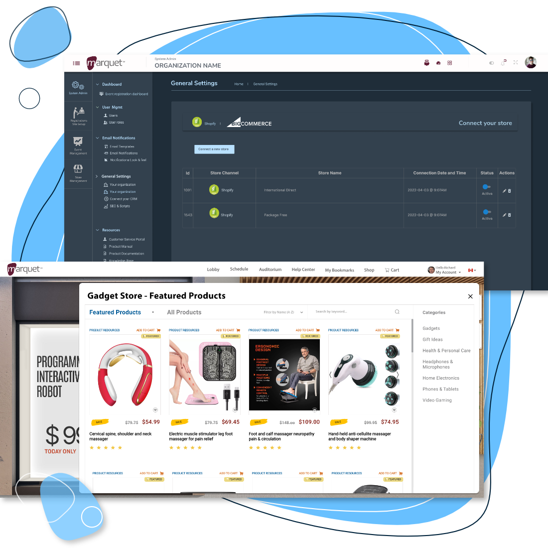 Shopify integration for events management software