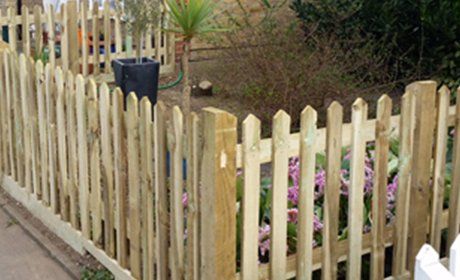wooden fencing for a small garden
