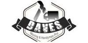 Logo for Daves Moving & Handyman Pro. Features truck and hammer with text.