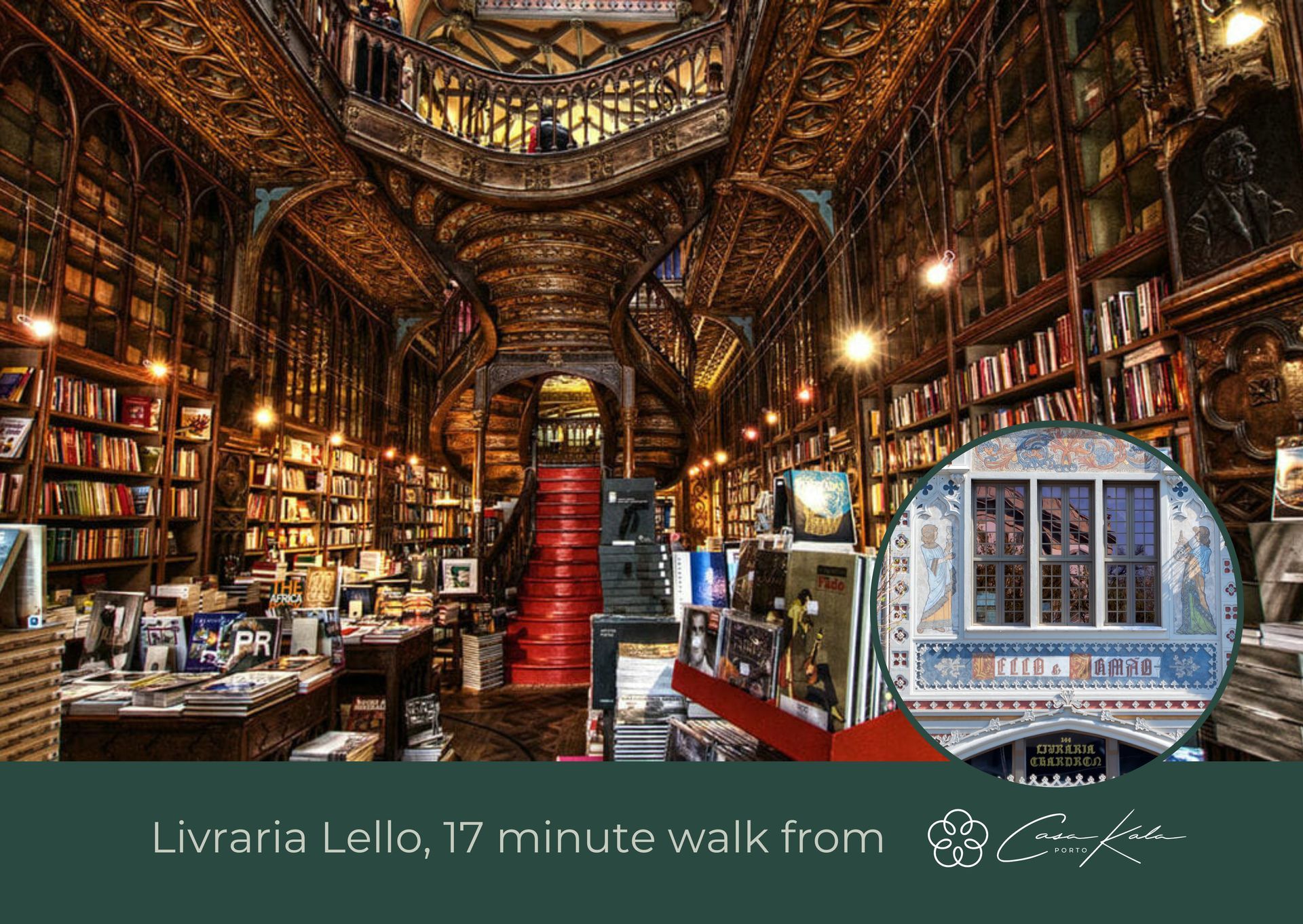 Livraria Lello, 17 min walk from Casa Kala