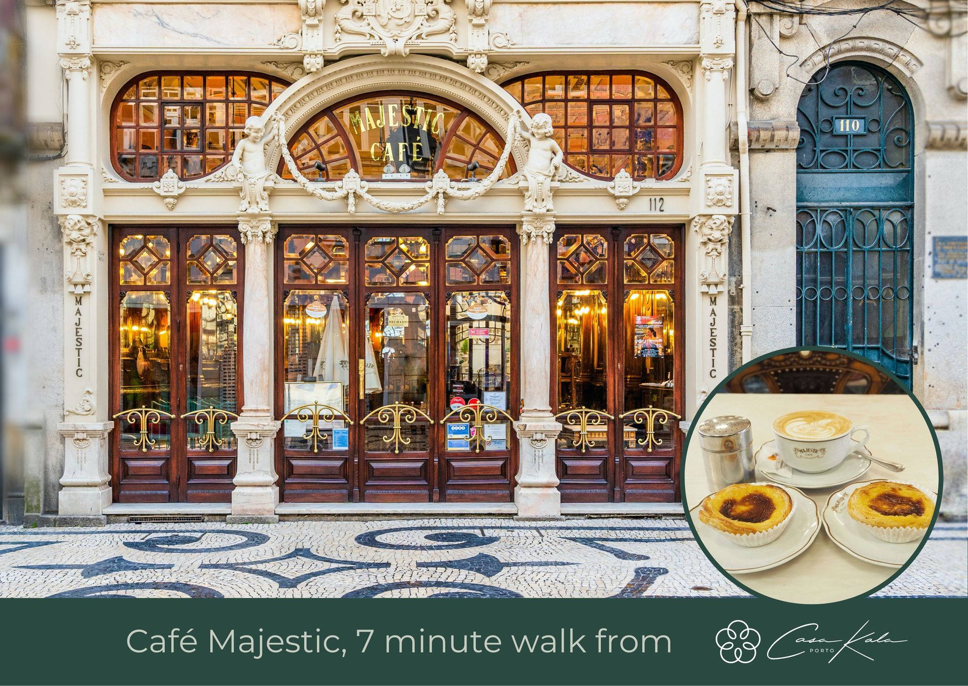 Café Majestic, 7 min walk from Casa Kala