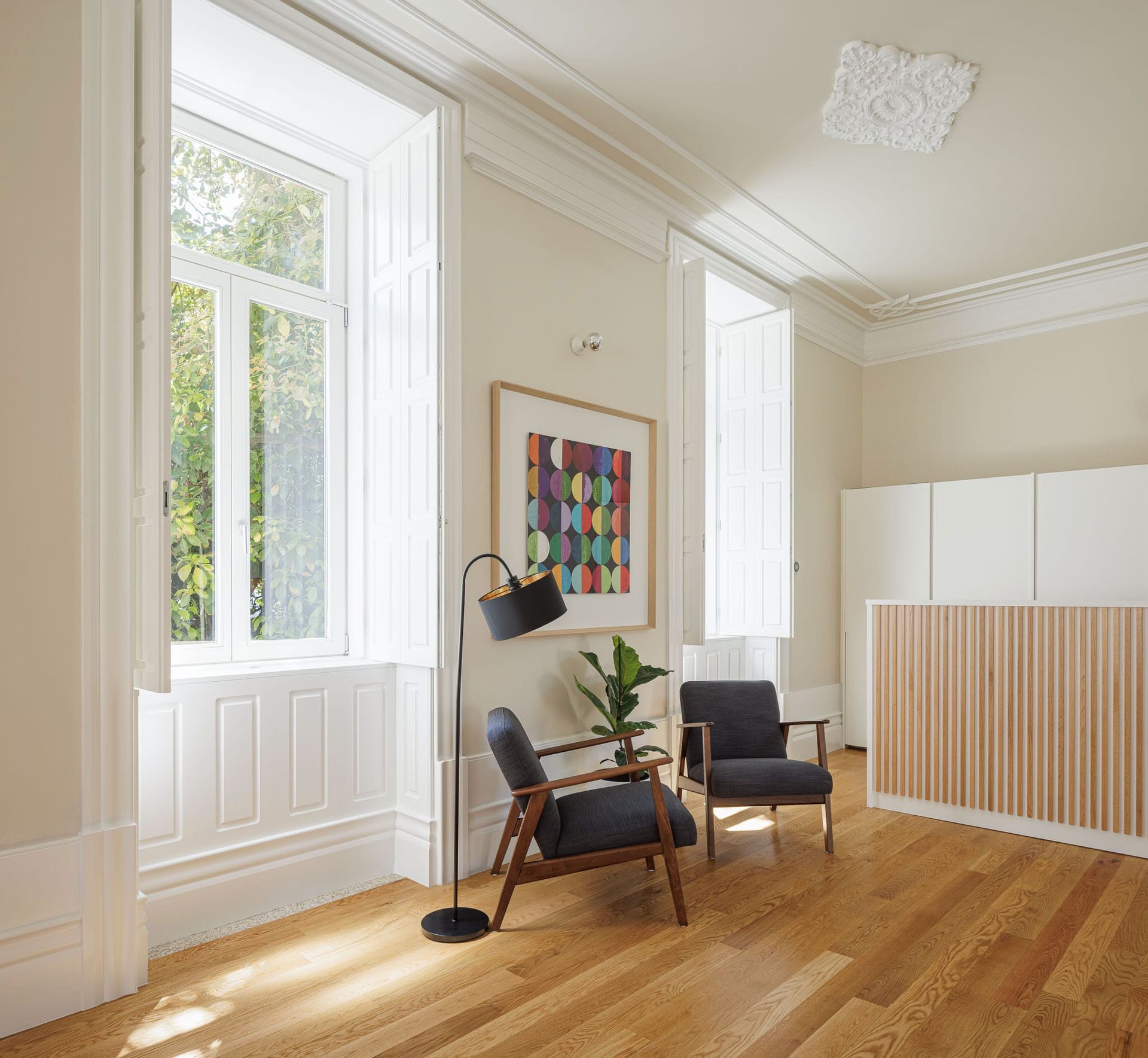 Interior of Casa Kala an exclusive Boutique Guesthouse in Porto, Portugal, surrounded by private garden. Designed by Januário Godinho, renovated by Ren Ito Arq.