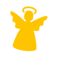 Three stars of different colors are on a white background.