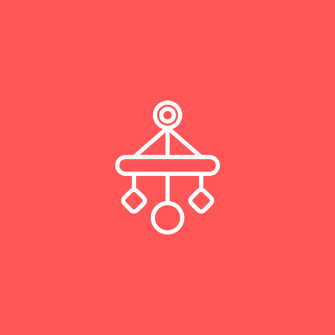 A baby mobile with a moon and stars hanging from it.