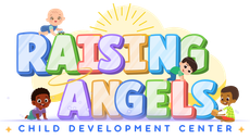 A logo for the raising angels child development center