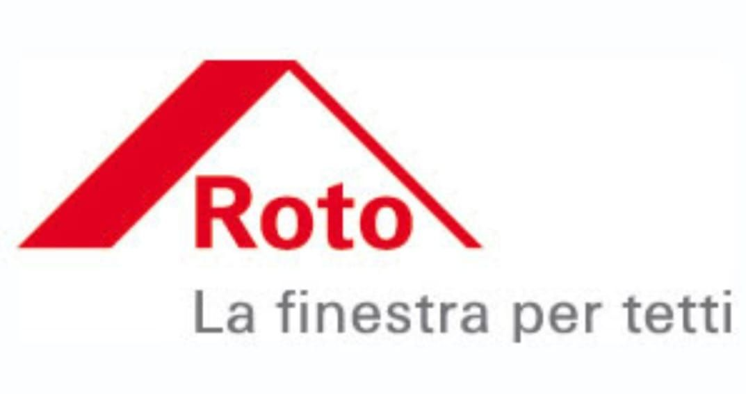 Logo Roto rosso con la forma del tetto e la scritta in italiano: 