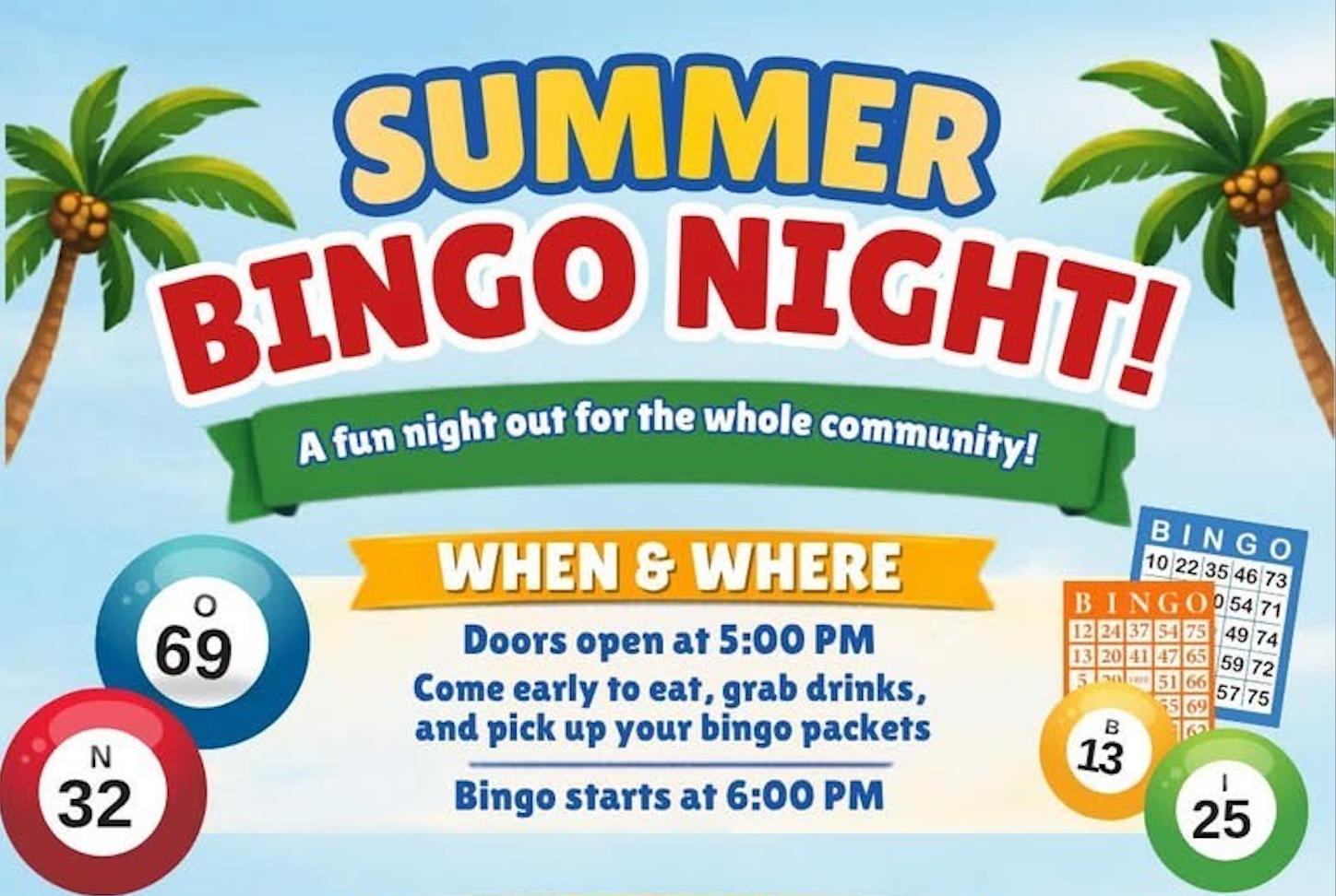 Summer Bingo Night Event June 26, 2026 in Lynnville, Indiana